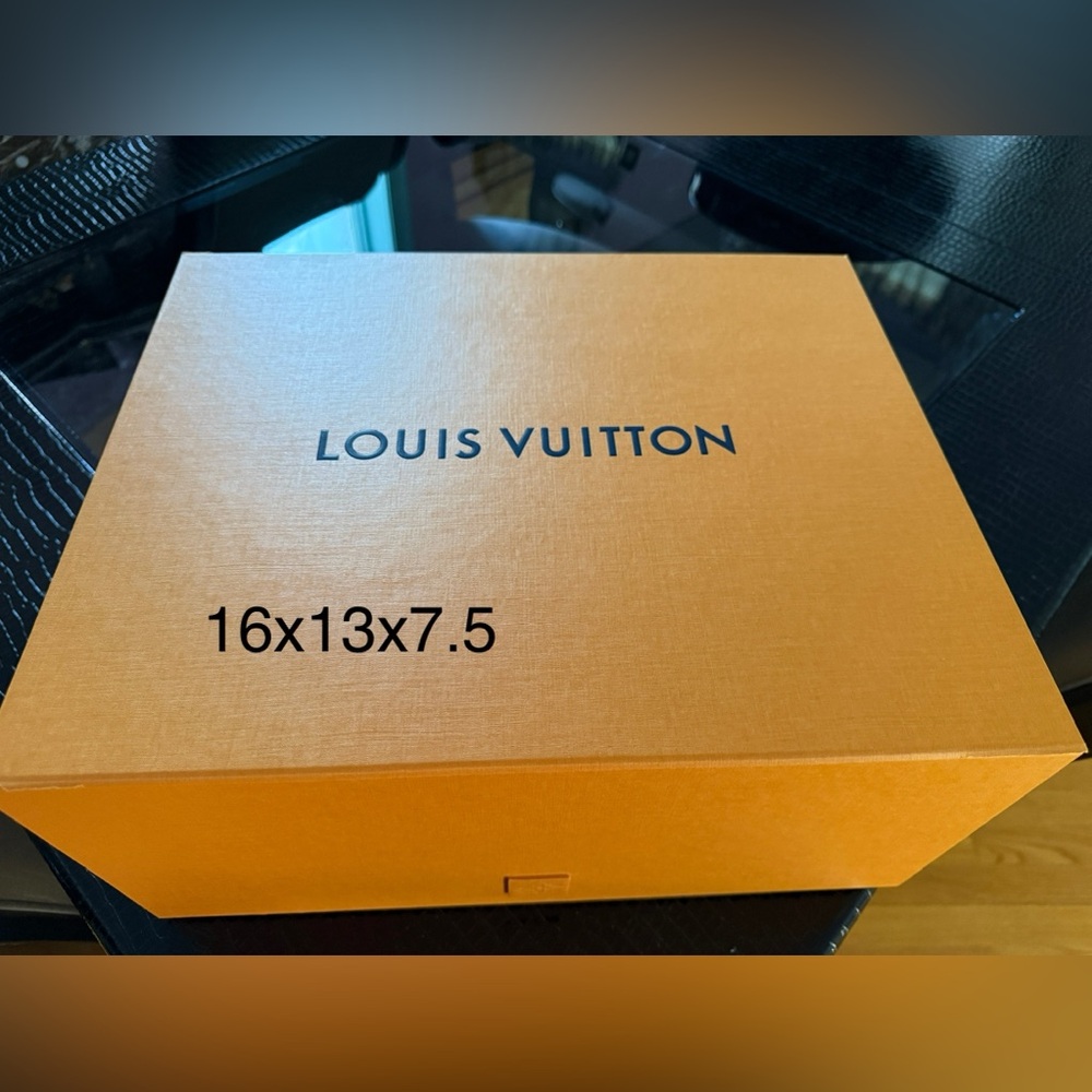 Louis Vuitton Orange Box with branded push lock sz 16x13x7.5 for bags or hats